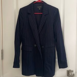 Halogen navy and white striped blazer